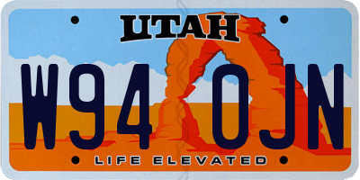UT license plate W940JN