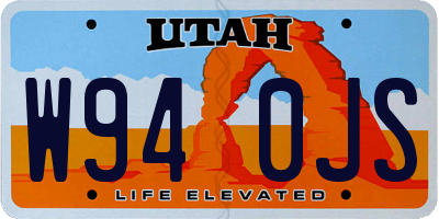 UT license plate W940JS