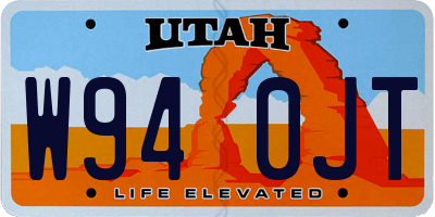 UT license plate W940JT