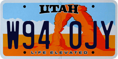 UT license plate W940JY