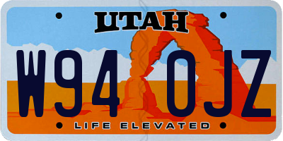 UT license plate W940JZ