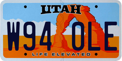 UT license plate W940LE