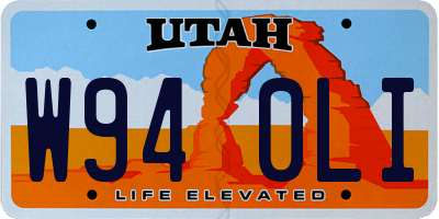 UT license plate W940LI