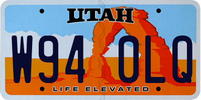 UT license plate W940LQ