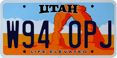 UT license plate W940PJ