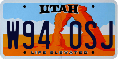 UT license plate W940SJ