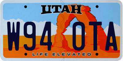UT license plate W940TA