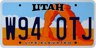 UT license plate W940TJ