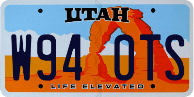 UT license plate W940TS