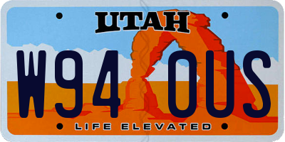 UT license plate W940US