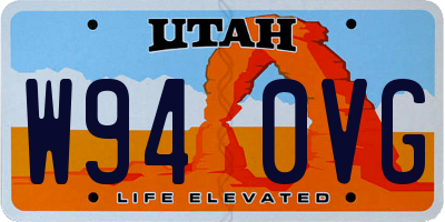 UT license plate W940VG