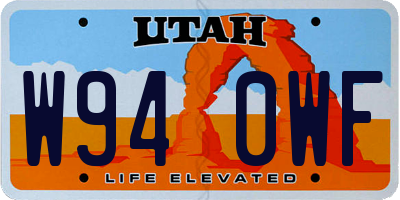 UT license plate W940WF