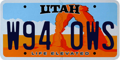 UT license plate W940WS