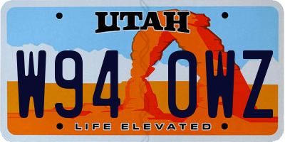 UT license plate W940WZ
