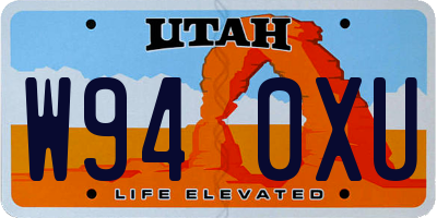 UT license plate W940XU