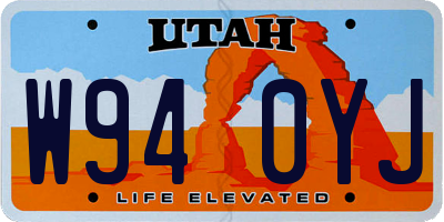UT license plate W940YJ
