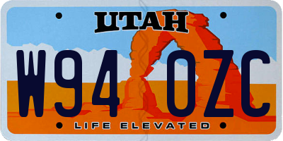 UT license plate W940ZC
