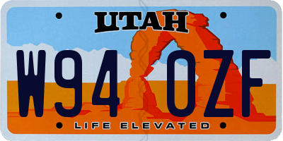 UT license plate W940ZF