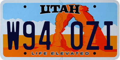 UT license plate W940ZI