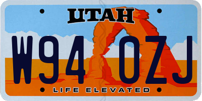 UT license plate W940ZJ