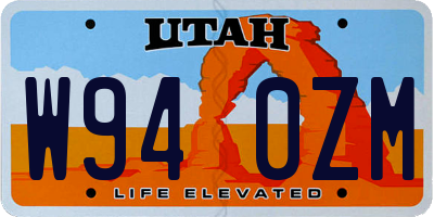 UT license plate W940ZM
