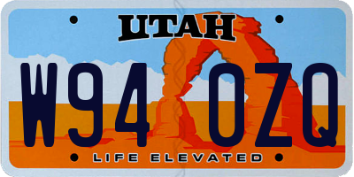UT license plate W940ZQ