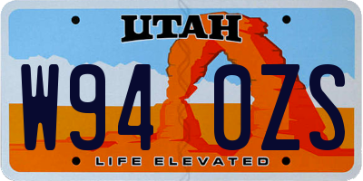 UT license plate W940ZS