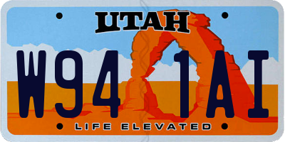 UT license plate W941AI