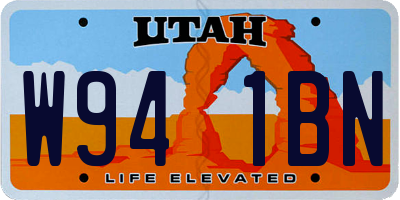 UT license plate W941BN
