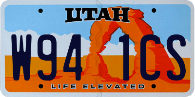 UT license plate W941CS