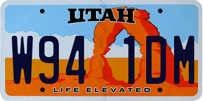 UT license plate W941DM
