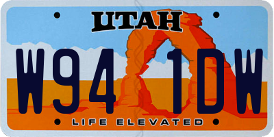 UT license plate W941DW