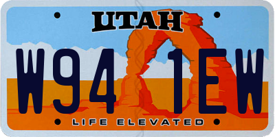 UT license plate W941EW