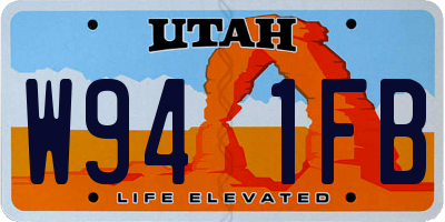 UT license plate W941FB