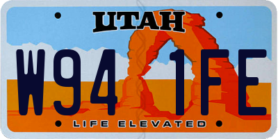 UT license plate W941FE