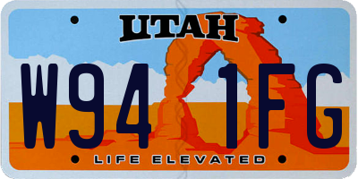 UT license plate W941FG