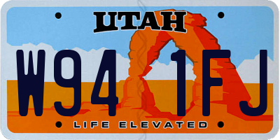 UT license plate W941FJ