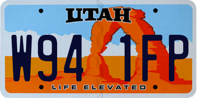 UT license plate W941FP