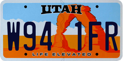 UT license plate W941FR