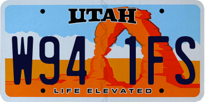 UT license plate W941FS