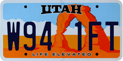 UT license plate W941FT