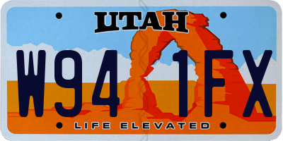 UT license plate W941FX