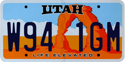 UT license plate W941GM