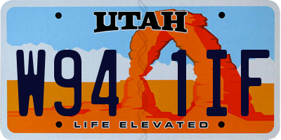 UT license plate W941IF