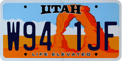 UT license plate W941JF