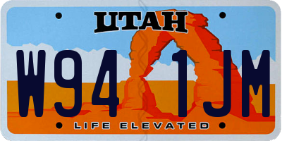 UT license plate W941JM