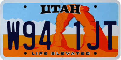 UT license plate W941JT