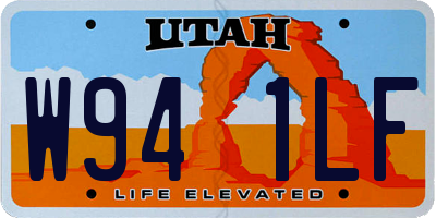 UT license plate W941LF