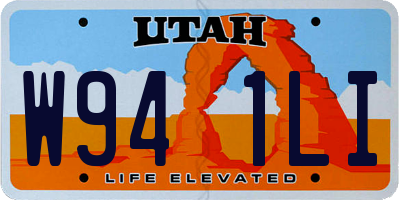 UT license plate W941LI
