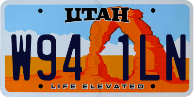 UT license plate W941LN